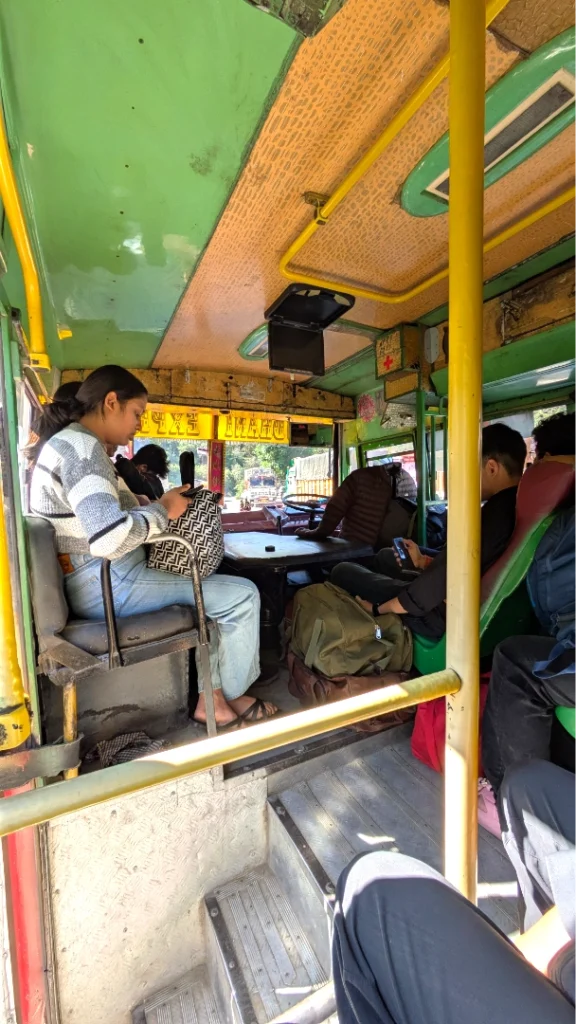 inside of a local bus